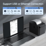 X-PRINTER 80mm Receipt Printer ESC/POS Thermal Printer Desktop Direct Print USB+LAN Connection High Efficiency with Auto Cutter Large Paper Bin