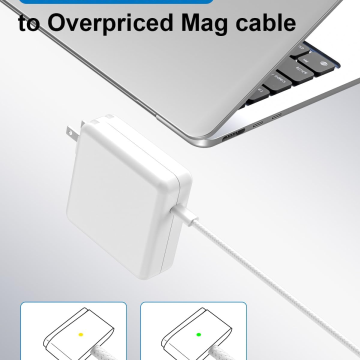 Mac Book Pro Charger - 96/70 Watt USB C to Magnetic 3 Charger for Mac pro 14-16inch 2021 2023 2024 M1 M2 M3 M4, Mac Air 13-15inch 2022 2023 2024 2025 M2 M3 M4, Include 6.6ft Charge Cable