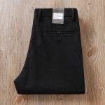 European Autumn and Winter Thick Wool Men's Pants with Drape, Wrinkle-Free Straight-Leg Commuter Light Luxury Brushed Business Casual Trousers
