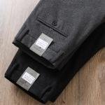 European Autumn and Winter Thick Wool Men's Pants with Drape, Wrinkle-Free Straight-Leg Commuter Light Luxury Brushed Business Casual Trousers